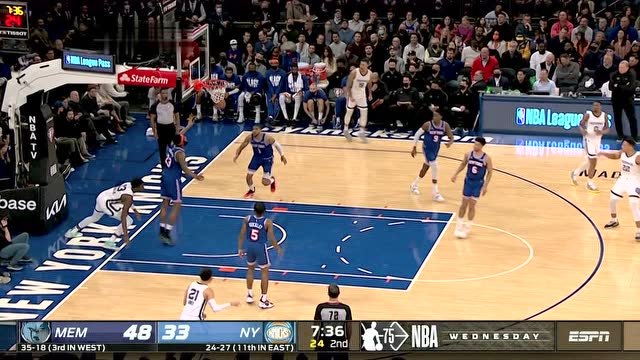 【2022年02月03日 灰熊vs尼克斯集锦】打的你没脾气 杰克逊闲庭信步晃开防守轻松上篮