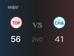 NBA常規(guī)賽：半場結(jié)束，猛龍以56-41領(lǐng)先黃蜂，西亞卡姆14+6+5