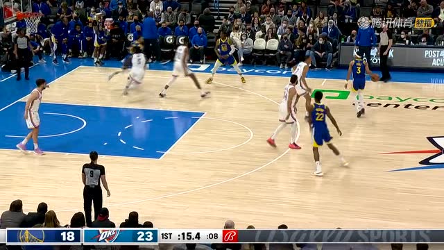 【2022年02月08日 勇士vs雷霆集锦】普尔一展传球大局观 库明加空切篮下送暴扣