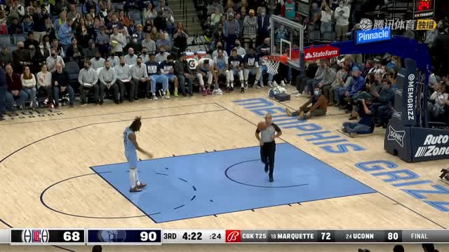 【2022年02月09日 快船vs灰熊集锦】主场球迷高呼MVP!灰熊胜局已定莫兰特罚球时球迷欢呼
