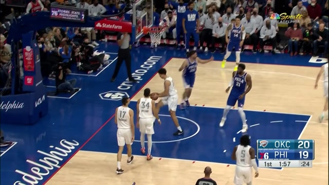 【2022年02月12日 雷霆vs76人集錦】這球多少沾點(diǎn)運(yùn)氣 尼昂勇闖龍?zhí)稈熘朗卮虺?+1