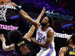 乔尔·埃姆比德（Joel Embiid）在对阵骑士队的大胜中丢掉了职业生涯第四个三双（40+14+10）