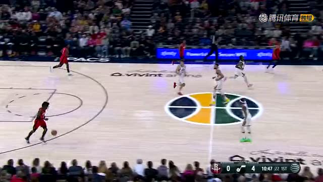 【2022年02月15日 火箭vs爵士集锦】米切尔连续晃动喂饼+突破上篮 戈贝尔篮下旱地拔葱