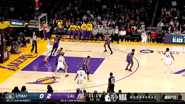 【2022年02月17日 爵士vs湖人集錦】熟悉的濃眉回來了 戴維斯火力全開搶斷+連續(xù)顏射戈貝爾