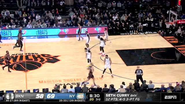 【2022年02月17日 篮网vs尼克斯集锦】小库里追身三分命中 吉布森篮下暴扣得手