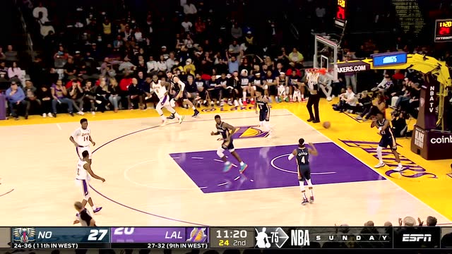 【2022年02月28日 鵜鶘vs湖人集錦】這也太難了 老詹極限翻身后仰迎著包夾空心入網(wǎng)