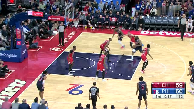 【2022年03月08日 公牛vs76人集锦】是打算给空接吗？哈登似传似投直接入筐