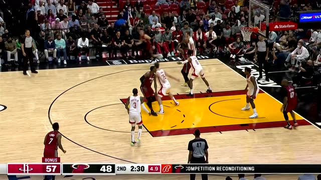 【2022年03月08日 火箭vs熱火集錦】后仰上癮了？巴特勒鷂子翻身1v3打板神仙球