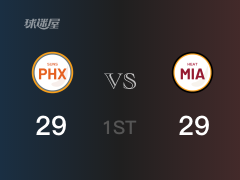 NBA常規(guī)賽：熱火以29-29戰(zhàn)平太陽，結束首節(jié)