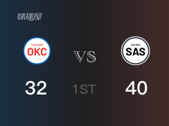 NBA常規(guī)賽：馬刺以40-32領(lǐng)先雷霆，結(jié)束首節(jié)