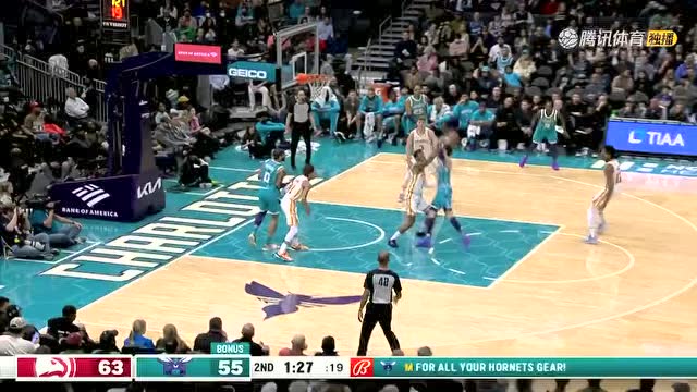 【2022年03月17日 老鹰vs黄蜂集锦】银鞍照白马飒沓如流星 三球突破空中换手勾手完成2+1