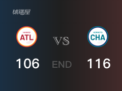 【战况】NBA常规赛:三球22+8+11,黄蜂116-106战胜老鹰