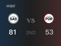 NBA常規(guī)賽：馬刺以81-53領(lǐng)先開拓者，結(jié)束半場