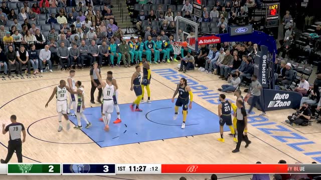 【2022年03月27日 雄鹿vs灰熊集錦】休息回來勁頭十足！米德爾頓無視防守突破拋投打成2+1