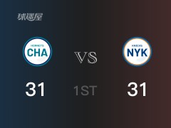 NBA常規(guī)賽：尼克斯以31-31戰(zhàn)平黃蜂，結(jié)束首節(jié)