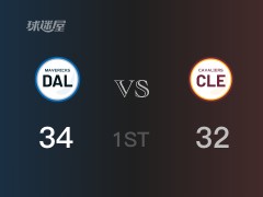 NBA常规赛：独行侠以34-32领先骑士，结束首节