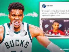 雄鹿队球星吉安尼斯·安特托库恩波（Giannis Antetokounmpo）的视频重现了MVP梦中被嘲笑的情景