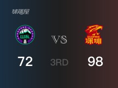 CBA季后赛：三节战罢，深圳以98- 72领先山东，布克23+3+6
