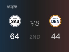 NBA常規(guī)賽 ：半場(chǎng)數(shù)據(jù)， 馬刺以64-44領(lǐng)先掘金，瓦塞爾15+5+2