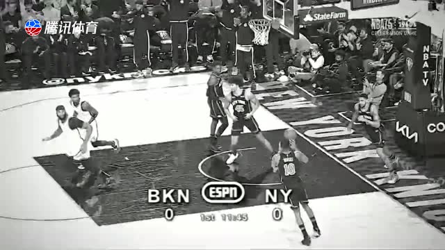 【2022年04月07日 篮网vs尼克斯集锦】黑白电视见过没?NBA庆祝60年代在ESPN2开播 电视转播复古模式有点酷!