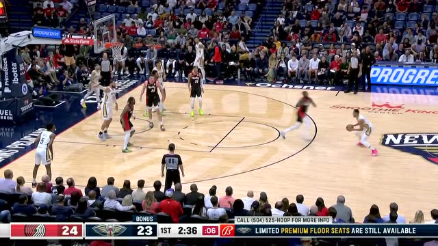 【2022年04月08日 开拓者vs鹈鹕集锦】假动作太逼真!麦科勒姆点飞防守三分稳稳命中