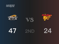 CBA季后赛：半场结束，辽宁以47-24领先广东，丛明晨10分