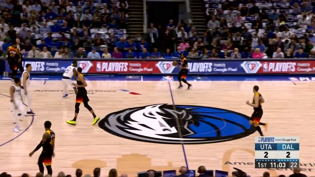 【2022年04月19日 爵士vs獨行俠集錦】米切爾高拋喂餅 戈貝爾空接雙臂暴扣虐筐