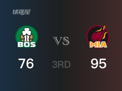 NBA季后赛：三节数据，热火以95-76领先凯尔特人，巴特勒31+8+3