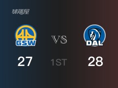 NBA季后賽 ：首節(jié)數(shù)據(jù)，獨(dú)行俠以28-27領(lǐng)先勇士，東契奇7+5+2