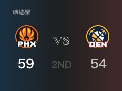 NBA季前赛：半场结束，太阳以59-54领先掘金，艾顿15+7