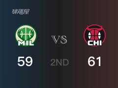 NBA季前赛 ：半场数据， 公牛以61-59领先雄鹿，武切维奇12+7