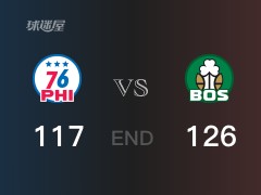 【戰(zhàn)況】NBA常規(guī)賽：全場數(shù)據(jù)，凱爾特人126-117戰(zhàn)勝76人，布朗35+3+2