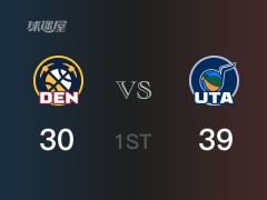 NBA常規(guī)賽：爵士以39-30領(lǐng)先掘金，結(jié)束首節(jié)