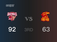 CBA常规赛：三节战罢，浙江以92- 63领先深圳，程帅澎19+4+3