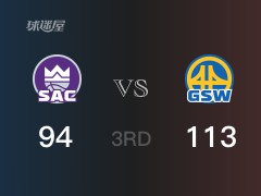 NBA常規(guī)賽：三節(jié)戰(zhàn)罷，勇士以113- 96領先國王，庫里33+4+2