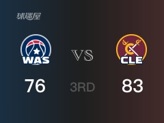 NBA常規(guī)賽：三節(jié)戰(zhàn)罷，騎士以83- 76領先奇才，米切爾26+2+4