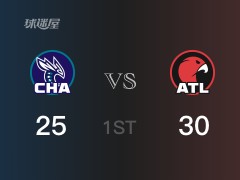 NBA常規(guī)賽：首節(jié)戰(zhàn)罷，老鷹以30- 25領(lǐng)先黃蜂，特雷-楊9+3