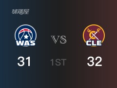 NBA常規(guī)賽：首節(jié)戰(zhàn)罷，騎士以32- 31領先奇才，奧斯曼10分