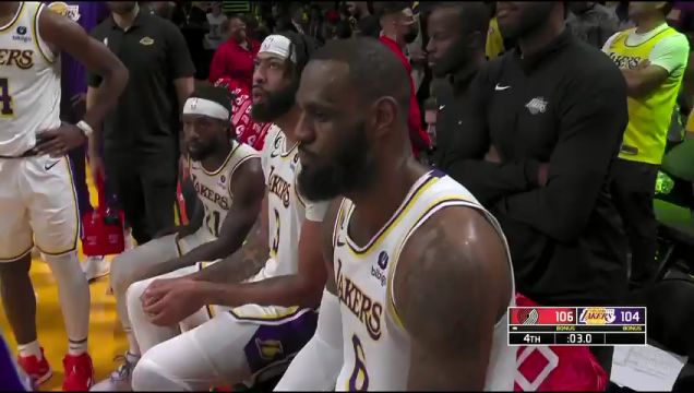 【2022年10月24日】NBA常規(guī)賽：開拓者vs湖人第4節(jié) 英文解說回放
