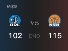 【战况】NBA常规赛：全场结束，尼克斯115-102战胜魔术，兰德尔25+12+4