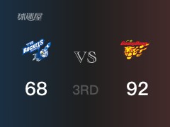 CBA常规赛：三节数据，广东以95-68领先宁波，布鲁克斯19+5+4