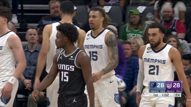 【2022年10月28日】NBA常規(guī)賽：灰熊vs國王 第1節(jié)中文解說回放