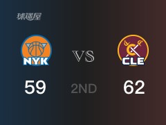 NBA常規(guī)賽：半場戰(zhàn)罷，騎士以62-59領先尼克斯，米切爾19+5