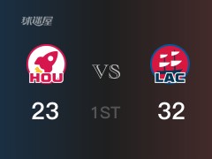 NBA常规赛：首节结束，快船以32-23领先火箭，乔治12+3