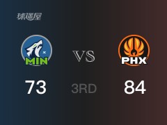 NBA常規(guī)賽：三節(jié)數(shù)據(jù)，太陽以84-75領(lǐng)先森林狼，約翰遜23分