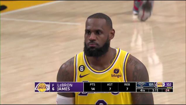 【2022年11月03日】NBA常規(guī)賽:鵜鶘vs湖人第4節(jié)英文原聲回放