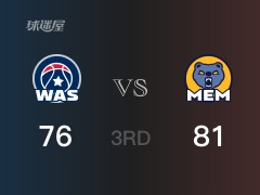 NBA常規(guī)賽：三節(jié)戰(zhàn)罷，灰熊以81- 76領(lǐng)先奇才，貝恩19+4