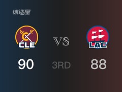 NBA常規(guī)賽：三節(jié)結束，騎士以93-90領先快船，米切爾28分