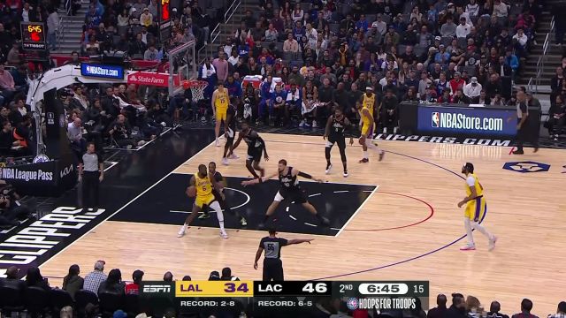 【2022年11月10日】NBA常規(guī)賽：湖人vs快船第2節(jié)英文原聲回放