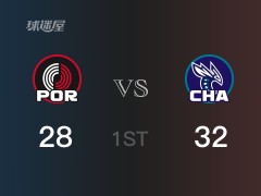 NBA常规赛：黄蜂以32-28领先开拓者，结束首节